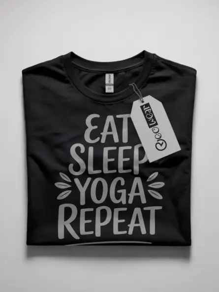 eat sleep yoga repeat t-shirt