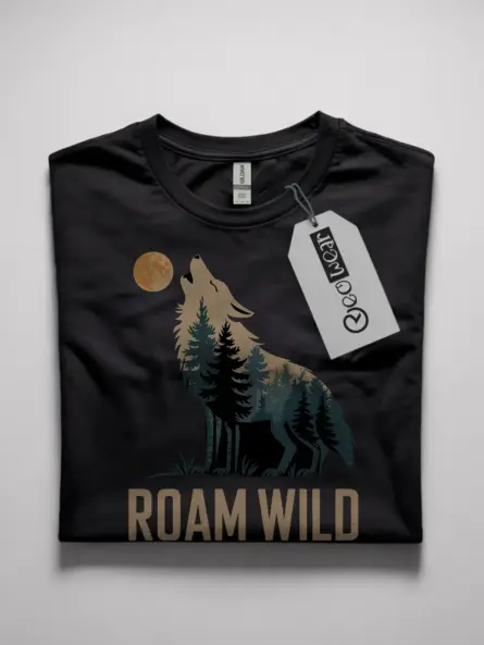forest wolf silhouette t-shirt