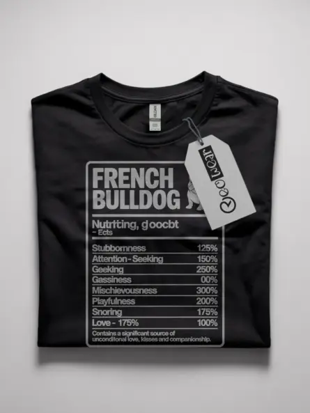 french bulldog nutrition facts shirt