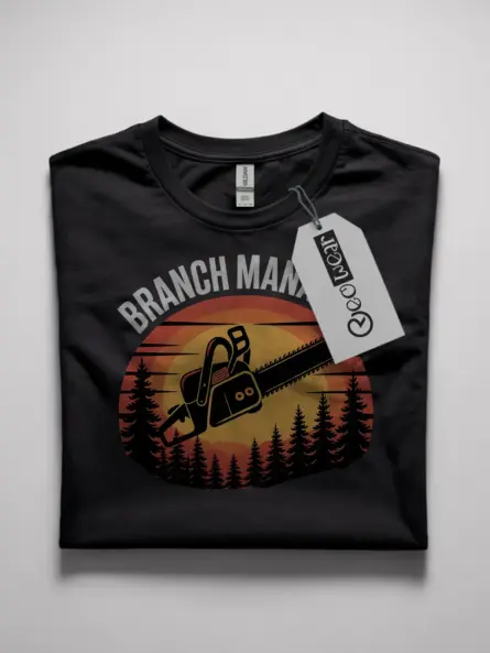 funny branch manager chainsaw t-shirt