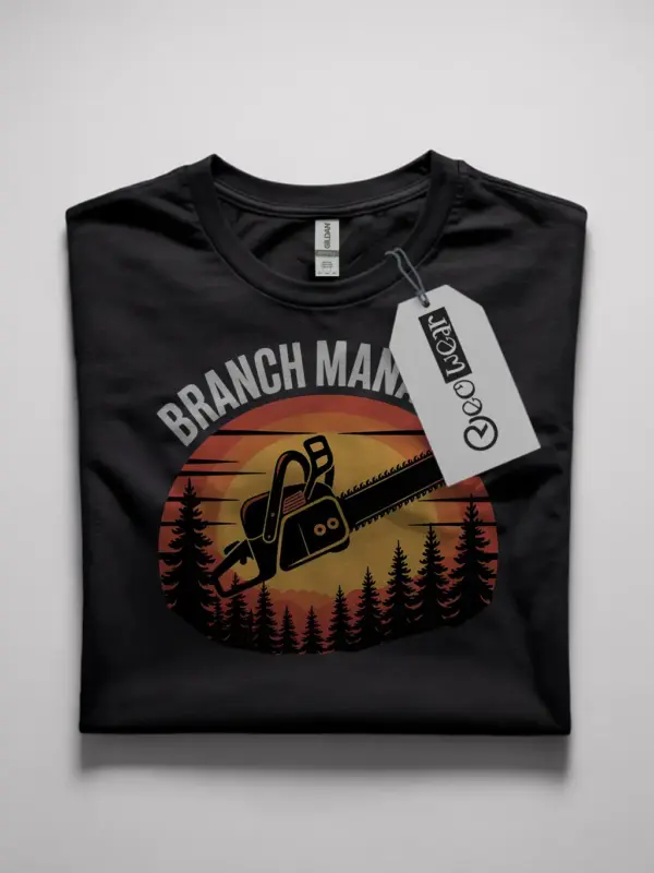 funny branch manager chainsaw t-shirt