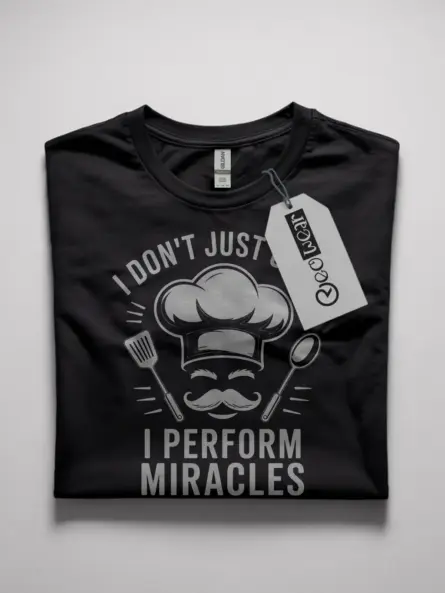 funny chef miracles t-shirt for home cooks