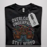 funny electrician t-shirt overloaded underpaid