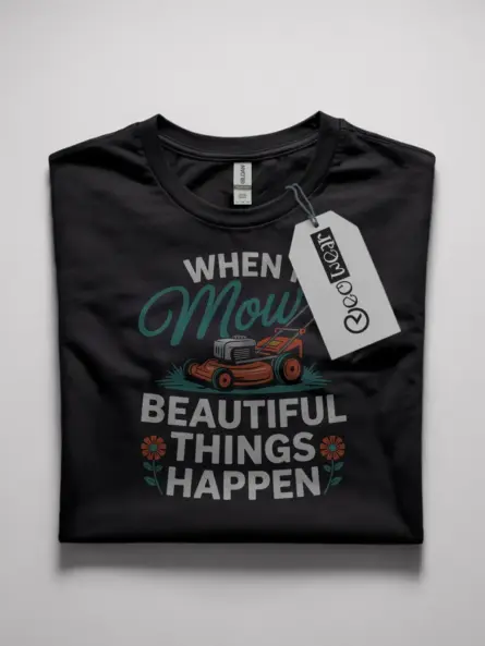 funny lawn mowing t-shirt for gardene