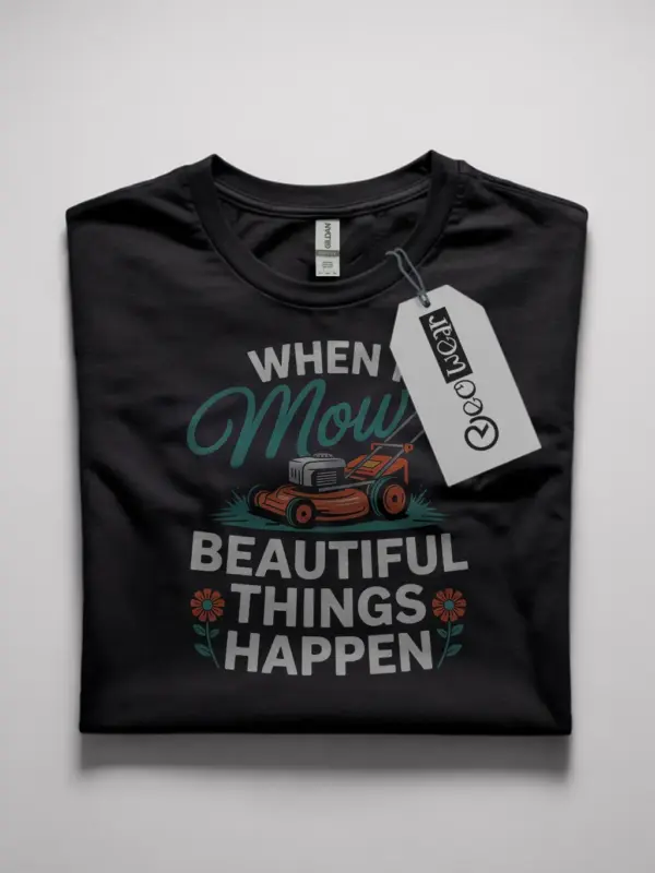 funny lawn mowing t-shirt for gardene