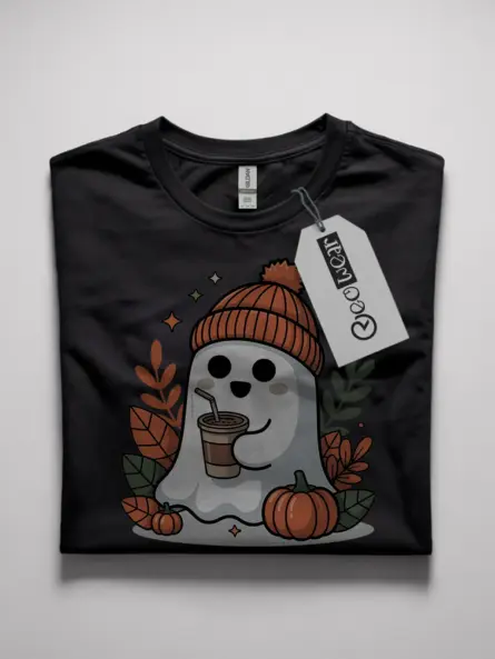 ghost iced coffee shirt