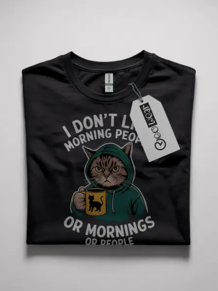 grumpy cat morning people t-shirt