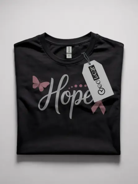 Hope Breast Cancer Shirt – Elegant Butterfly Ribbon Tee - Image 1