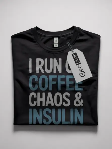 I Run on Coffee and Insulin Shirt – Funny Diabetes Awareness Graphic Tee - Image 4