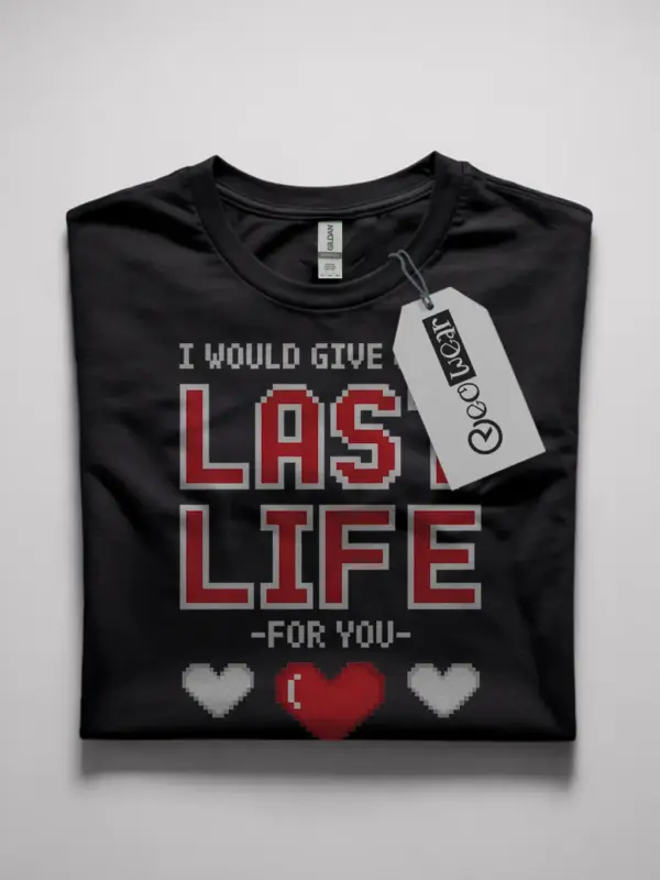 pixel heart gamer couple t-shirt