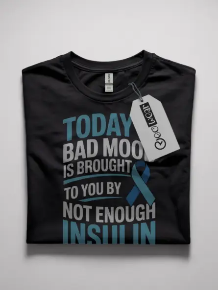 Insulin T Shirt – Bold Funny “Not Enough Insulin” Mood Tee for Diabetics - Image 4