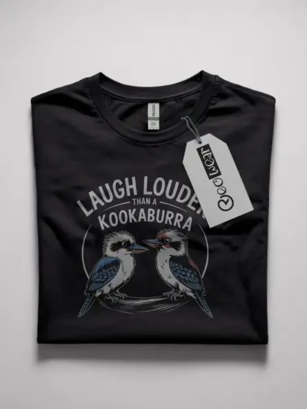Kookaburra Graphic T-Shirt for Bird Lovers – Laugh Louder Cartoon Wildlife Tee - Image 4