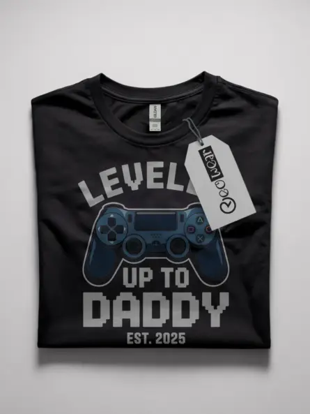 leveled up to daddy gaming t-shirt