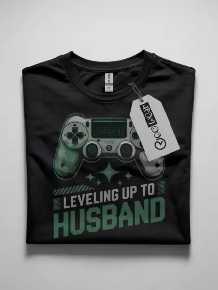 Leveling Up to Husband Gamer T-Shirt - Image 4