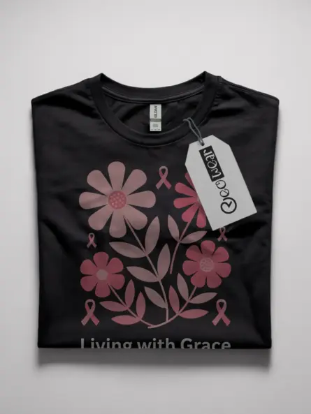 living with grace breast cancer shirt