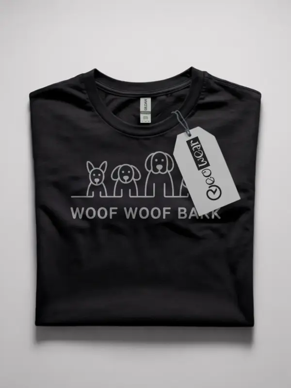 black flatlay minimalist-dog-t-shirt minimalist dog shirt