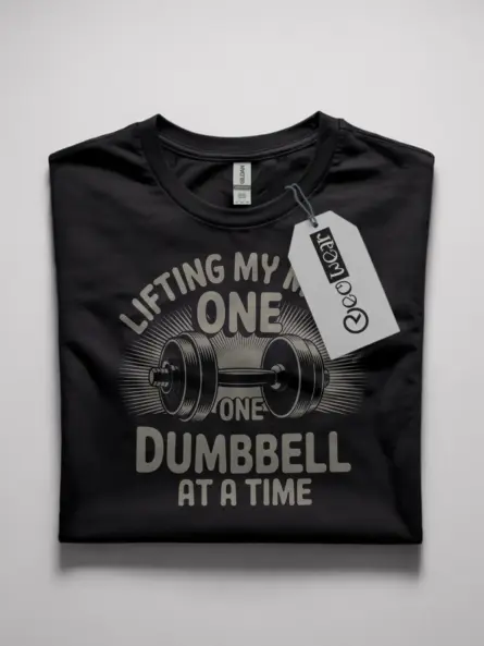 motivational dumbbell t-shirt for women
