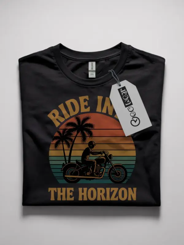 motorcycle sunset t-shirt