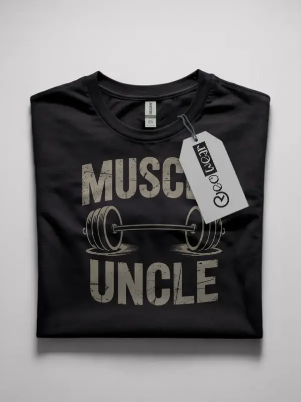 black flatlay muscle uncle t-shirt muscle uncle t-shirt