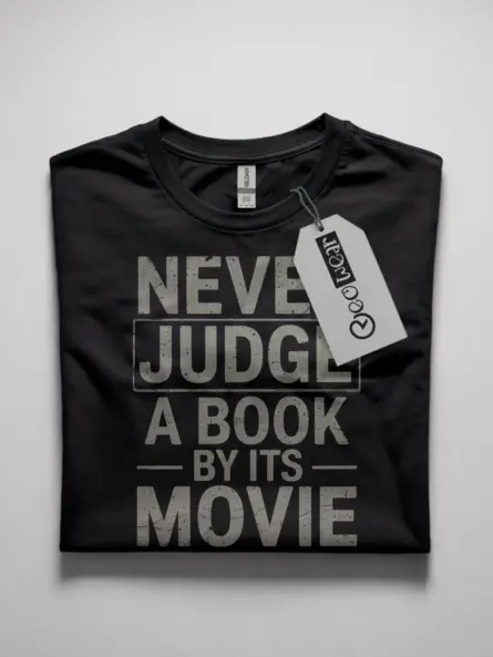 Funny Never Judge a Book by Its Movie T-Shirt - Image 1