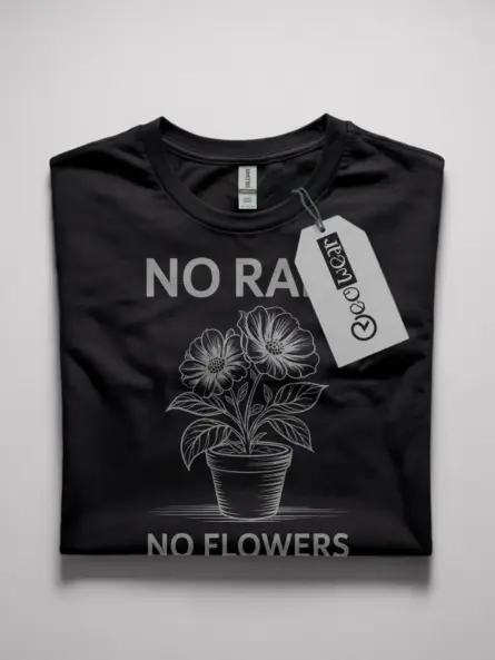 no rain no flowers t-shirt