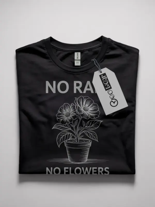 no rain no flowers t-shirt