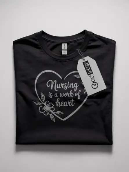 nursing is a work of heart t-shirt