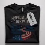 patriotic American flag forest t-shirt