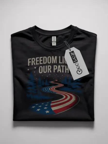 patriotic American flag forest t-shirt