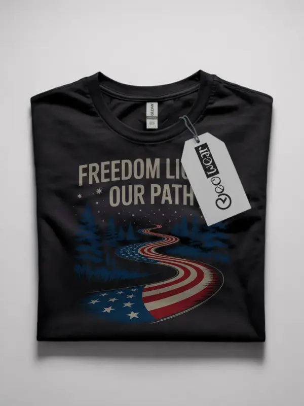 patriotic American flag forest t-shirt