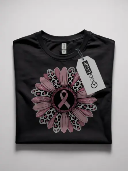pink sunflower breast cancer shirt