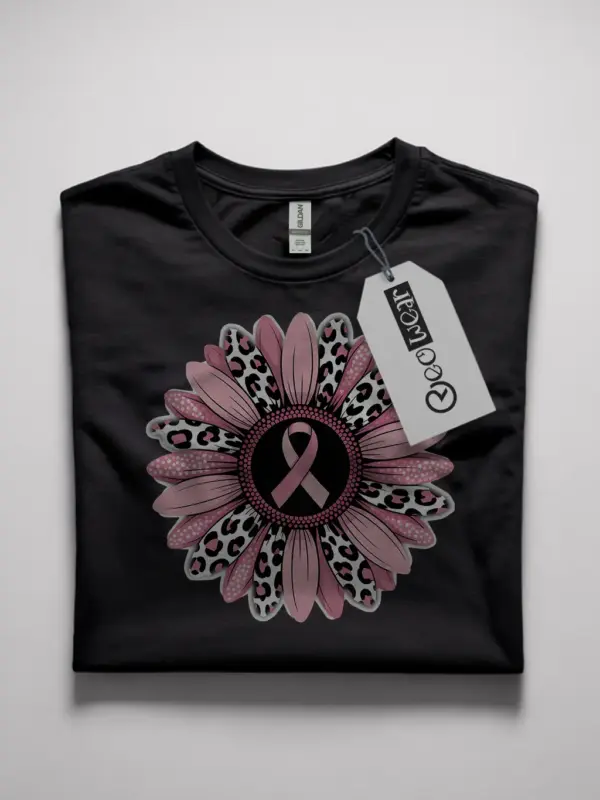 pink sunflower breast cancer shirt