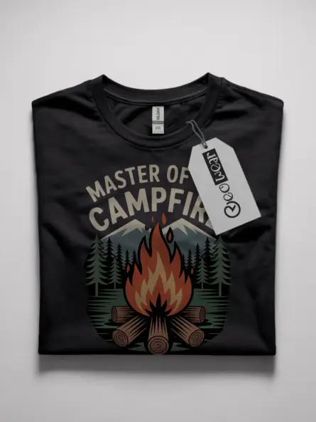 retro campfire t-shirt for campers