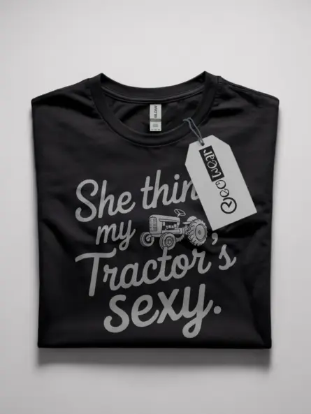 She Thinks My Tractor's Sexy Shirt – Funny Country Music Tee for Tractor Lovers - Image 4