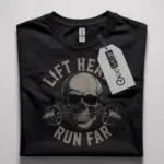 skull barbell hybrid athlete t-shirt