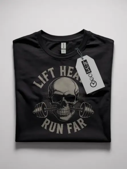 skull barbell hybrid athlete t-shirt