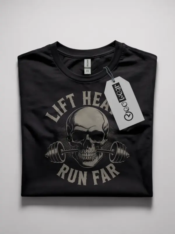 black flatlay skull barbell hybrid athlete t-shirt skull barbell hybrid athlete t-shirt