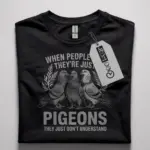 stylized pigeon graphic t-shirt