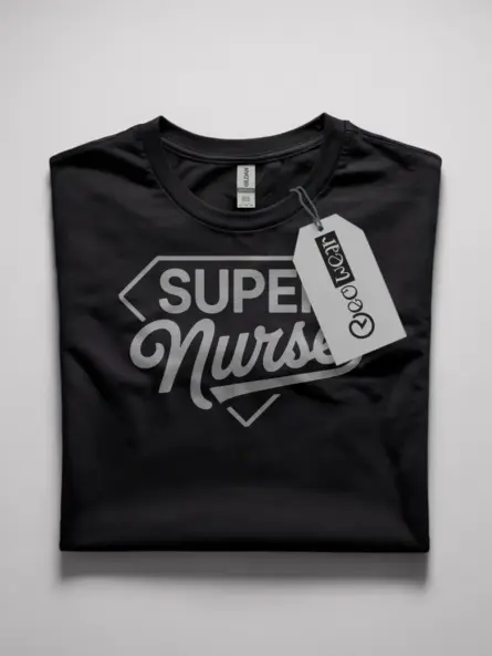 black super nurse t-shirt front view