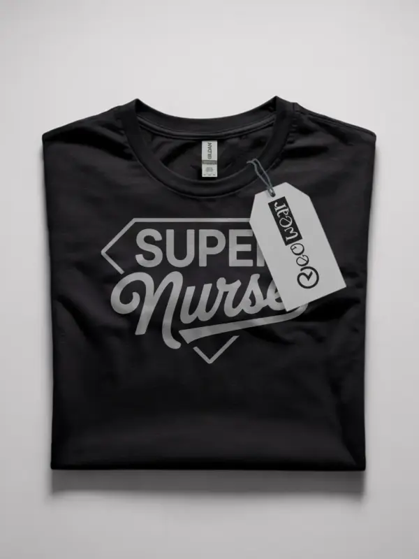 black super nurse t-shirt front view