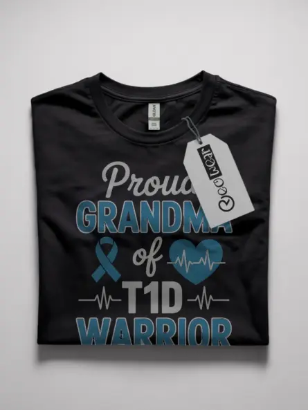 T1D Grandma Shirt – Proud Diabetes Warrior Support Tee for Grandmothers - Image 4