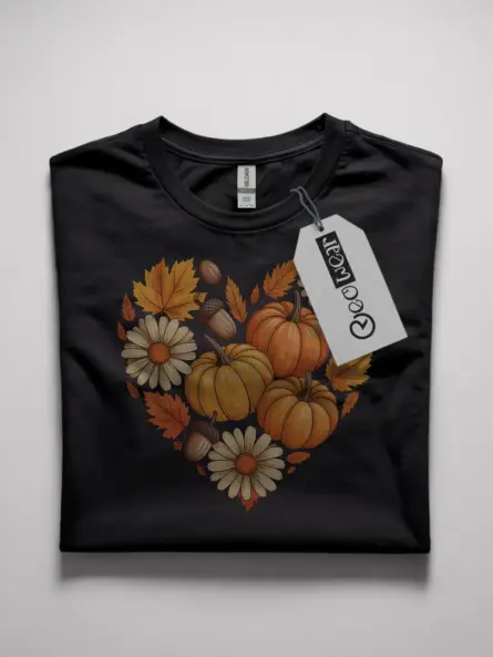 Thankful Heart Shirt – Cozy Autumn Graphic Tee with Pumpkin & Leaf Art - Image 10
