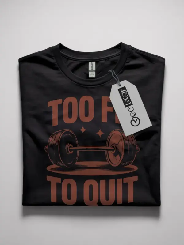 black flatlay too fit to quit t-shirt too fit to quit t-shirt