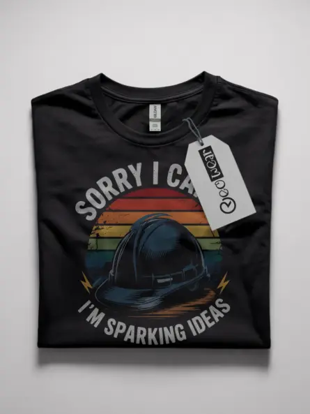 vintage electrician hard hat t-shirt
