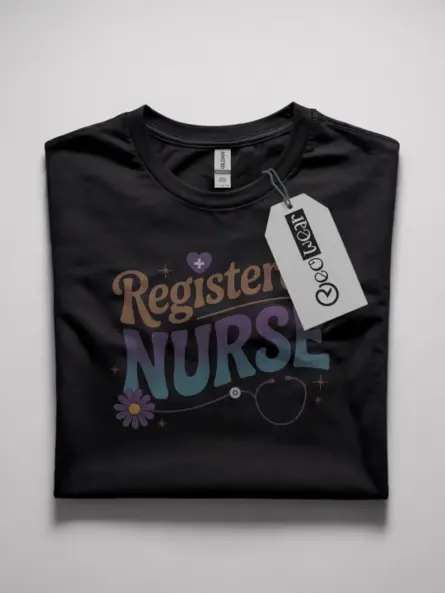 front view black registered nurse shirt vintage registered nurse shirt