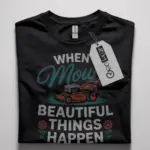 funny lawn mowing t-shirt for gardene