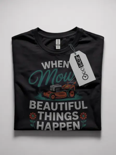 funny lawn mowing t-shirt for gardene