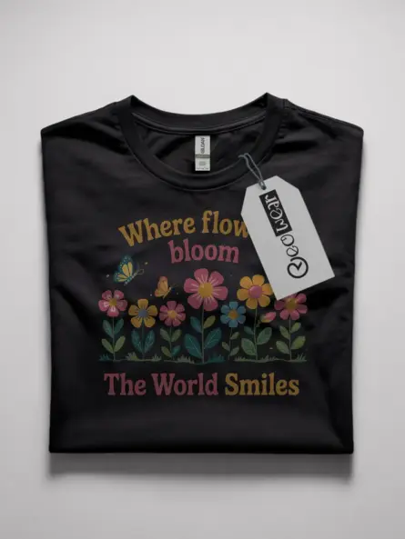 positive floral quote t-shirt