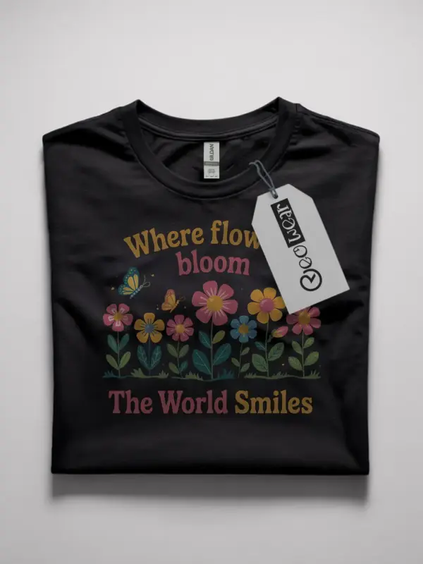 positive floral quote t-shirt