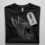 winged motorcycle helmet t-shirt